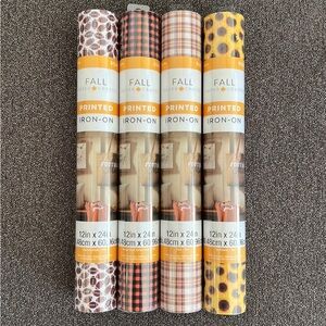 Hobby Lobby Cricut Die Cutter Iron On Lot of 4. Halloween Fall Football. NWT